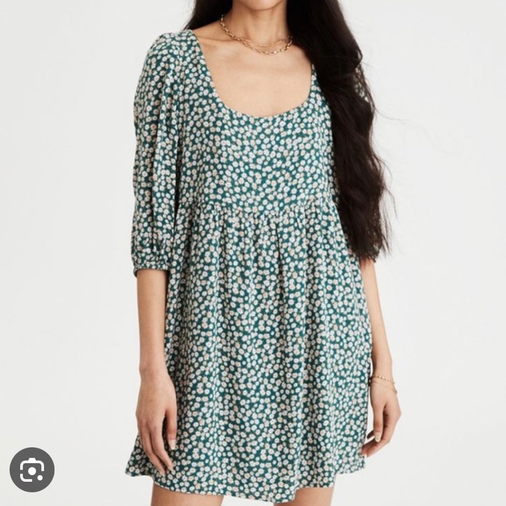 American Eagle Puff Sleeve Babydoll Dress